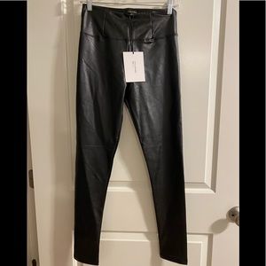 Faux leather tummy tuck leggings-never worn